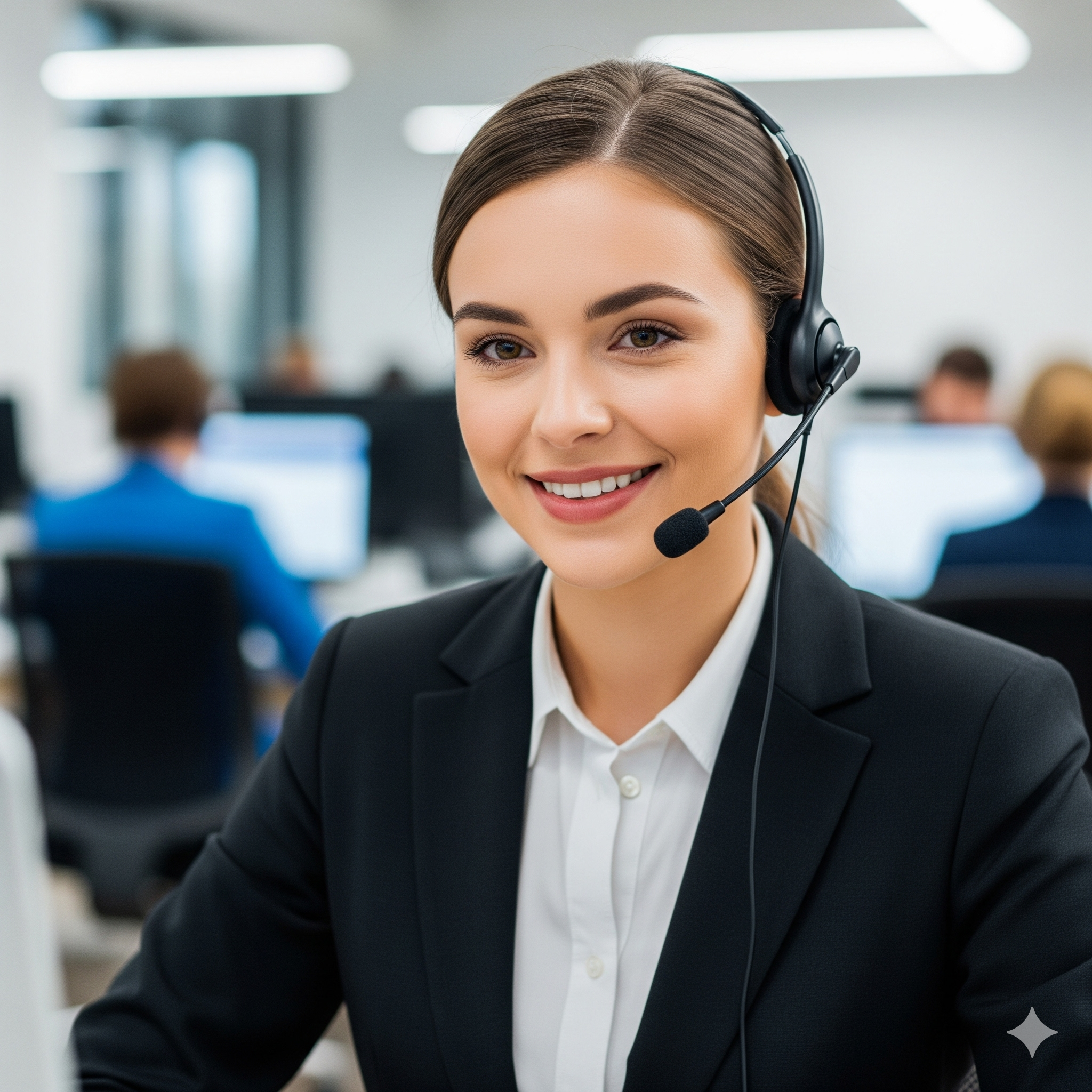 A girl secretary smiling